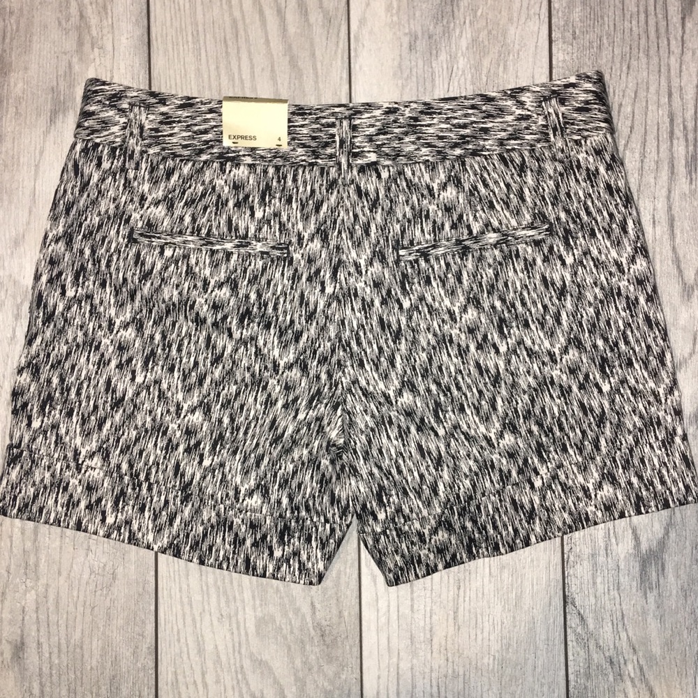 Express Black & White cuffed Shorts